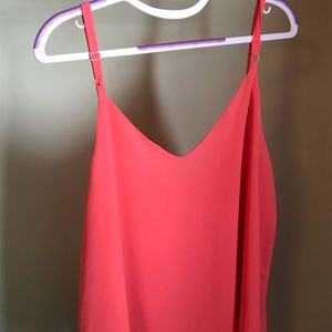 CORAL DOUBLE LAYER CHIFFON SWING CAMI